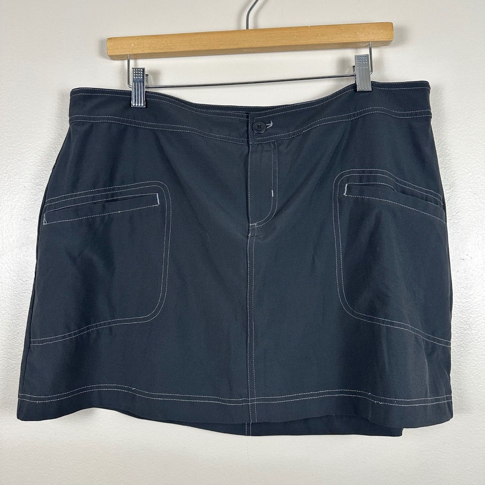 prAna Women's 16 Skort Black Contrast Stitching‎ Activewear Hiking